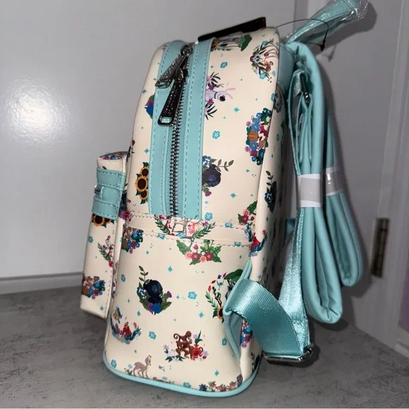 Loungefly Disney Princess Companion Floral Mini Backpack - Picture 4 of 6